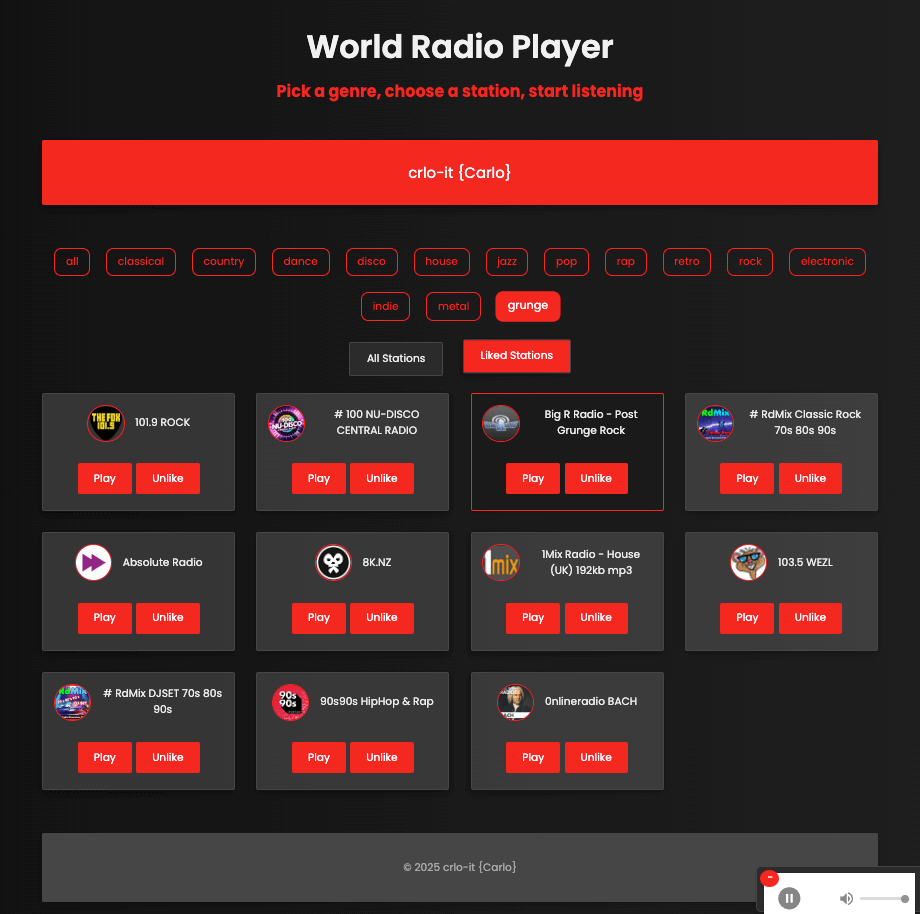 Radio React project